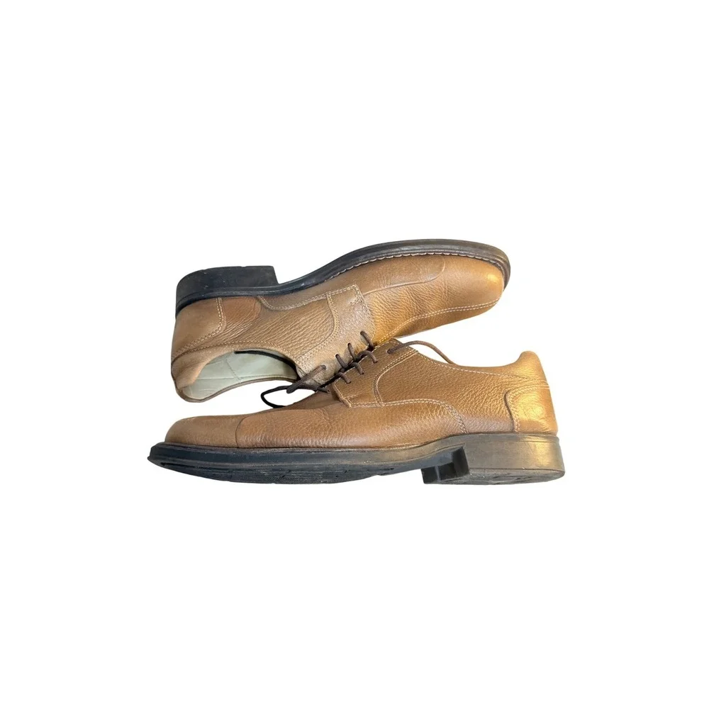 Studio Belvedere Baybridge‎ Mens 8.5 D Tan Brown Leather Square Toe Oxford Shoes